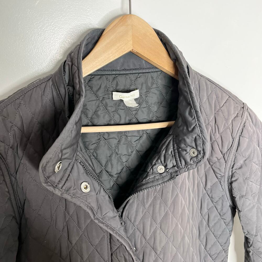 Garnet Hill Essential Quilted Coat Jacket Womens 8 Gray Pockets Outdoor NO HOOD - Picture 5 of 12